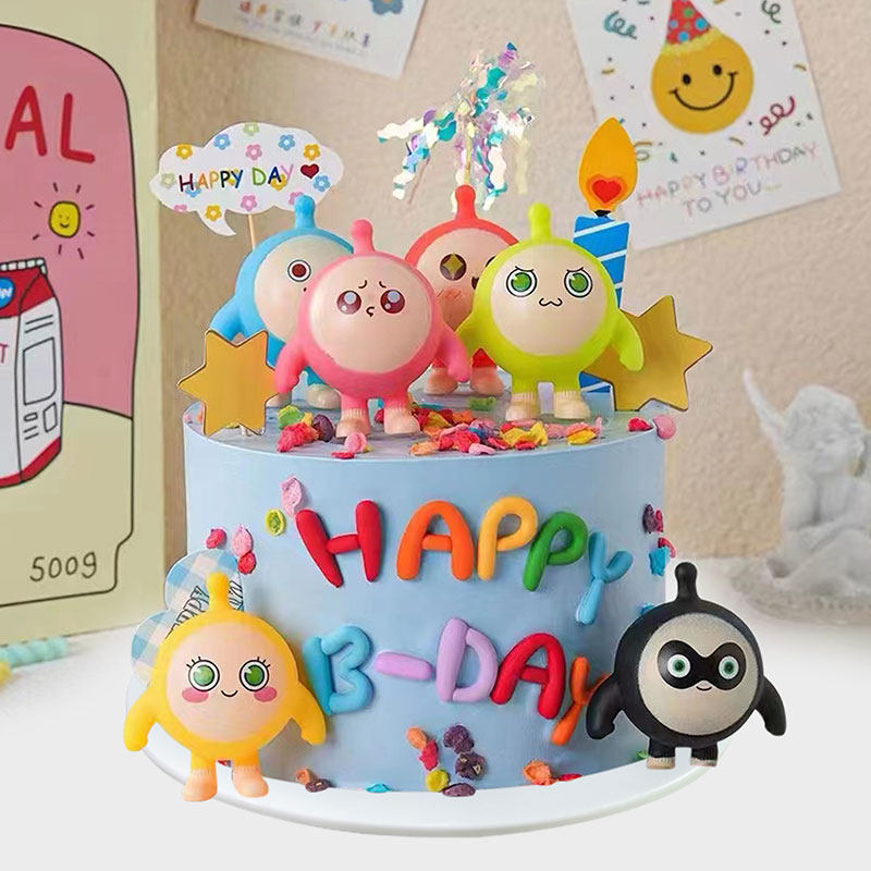 蛋仔派对卡通蛋糕模型仿真假样品