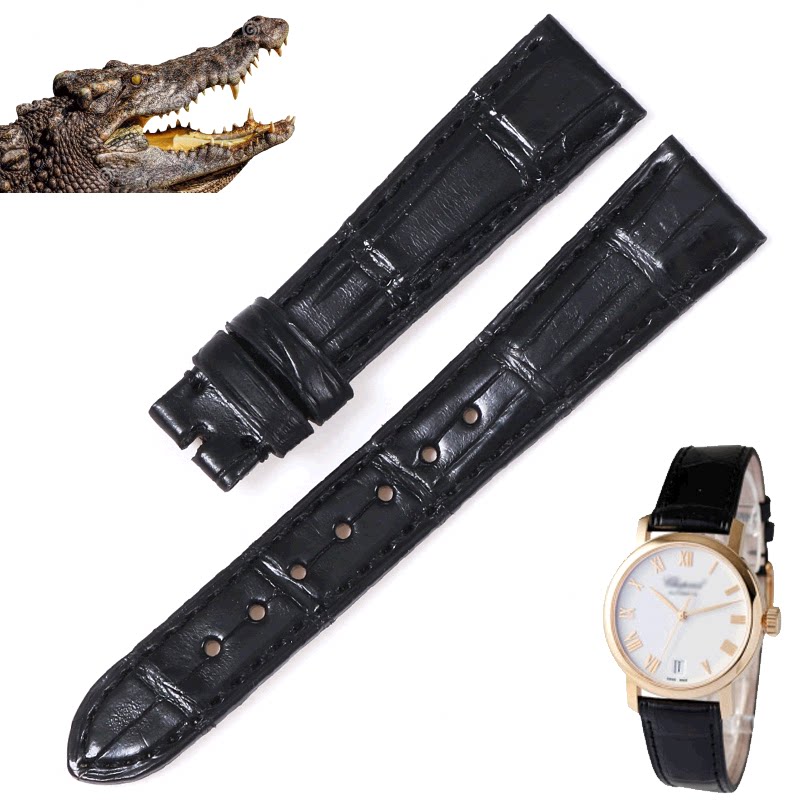 适合萧邦肖邦美洲鳄鱼皮手表带 经典系列124200真皮表带手表配件