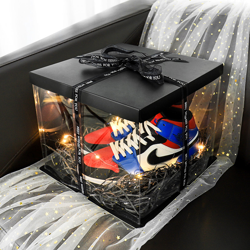 装球鞋的礼物盒生日礼盒aj包装盒送男朋友透明七夕情人节礼品盒子