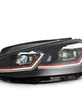 高尔夫7/7.5改装大灯总成GOLF7.5升级全LED大灯总成双L高配流水灯