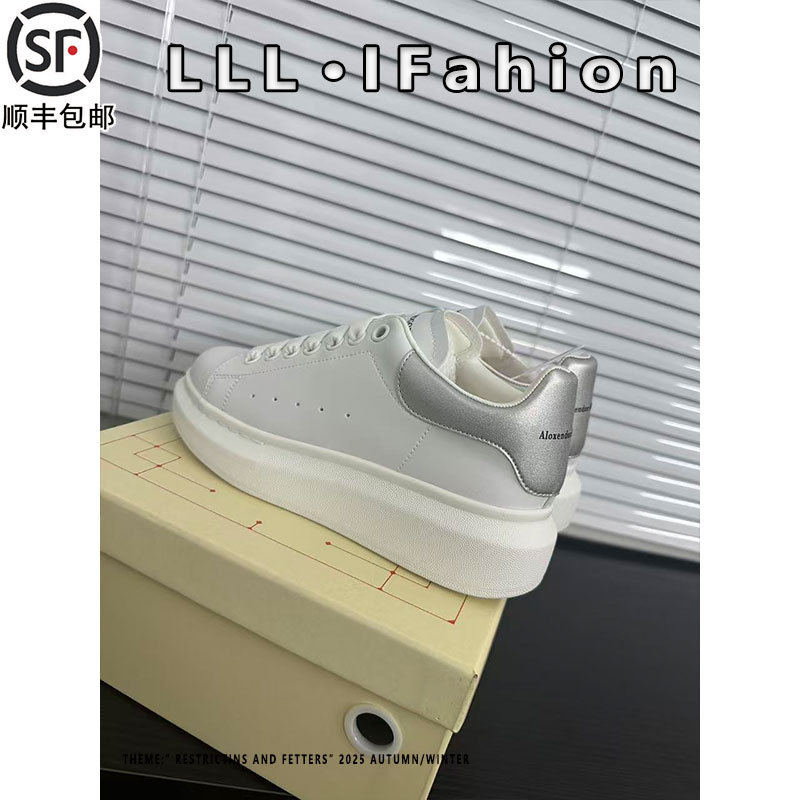 网红爆款麦坤小白鞋女2025秋冬季真皮男鞋增高运动休闲厚底情侣鞋