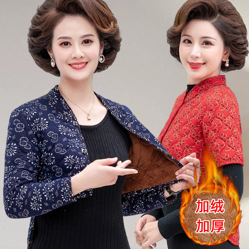 中老年女秋装护背短袖护肩冬加绒加厚丝绒防寒护腰妈妈装保暖马甲