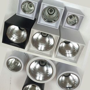 老款明装筒灯e27螺旋口外壳灯罩射灯老式免开孔吸顶桶灯可换灯泡
