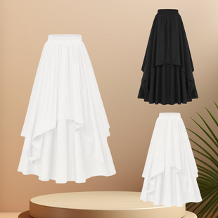 不规则大码半身裙女式复古哥特式新款维多利亚风格文艺复兴长裙夏