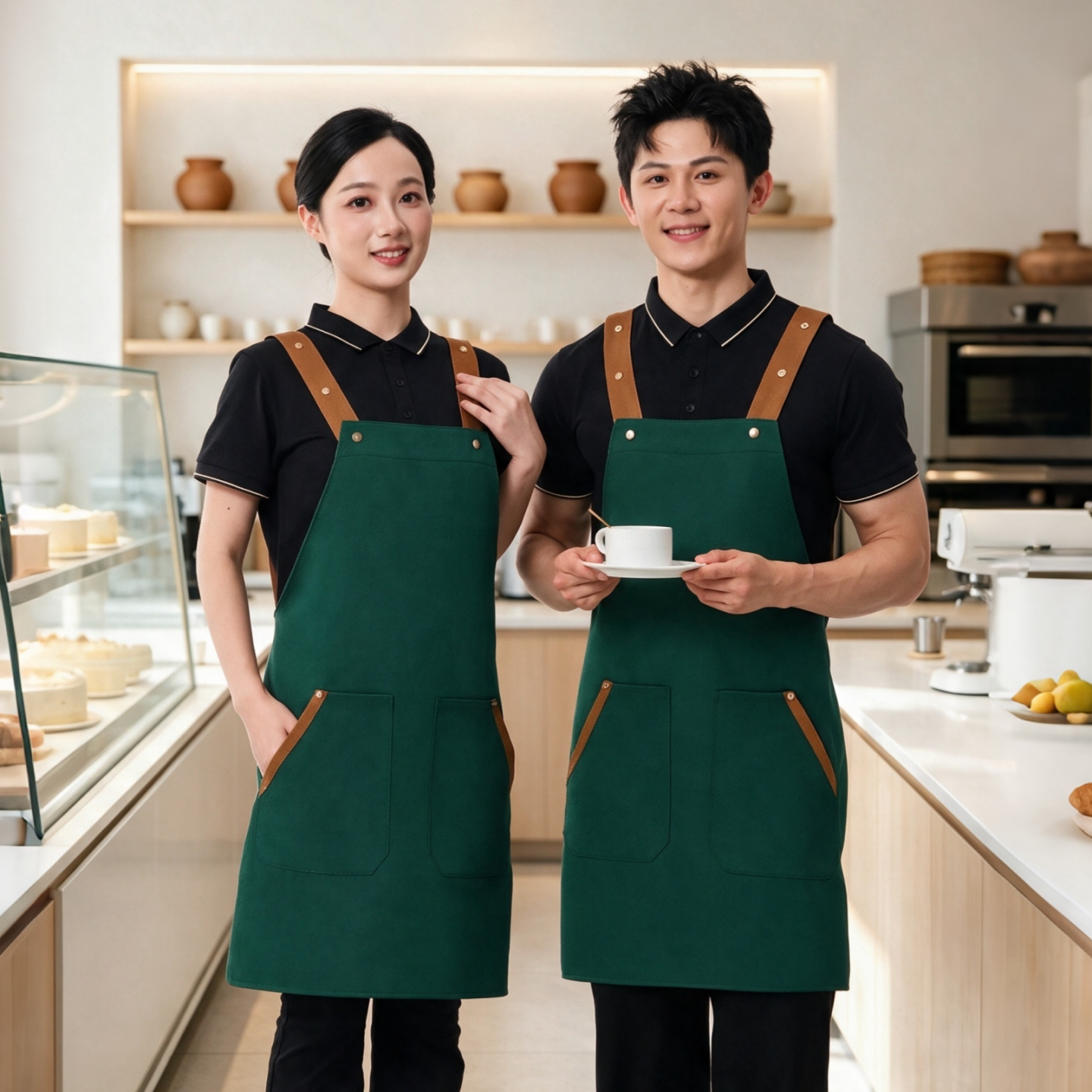 防水围腰餐饮店定制LOGO印字围裙