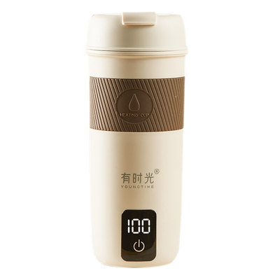 有时光电热水壶保温杯便携316不锈钢杯子自加热煮水杯直饮杯