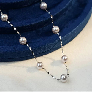 2025新款 气质优雅满天星项链轻奢小众设计珍珠锁骨链春夏颈链 爆款