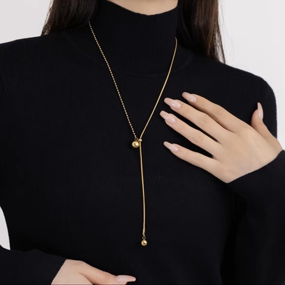 秋冬新款时尚复古珠珠毛衣链女小众设计感气质百搭长款项链配饰潮