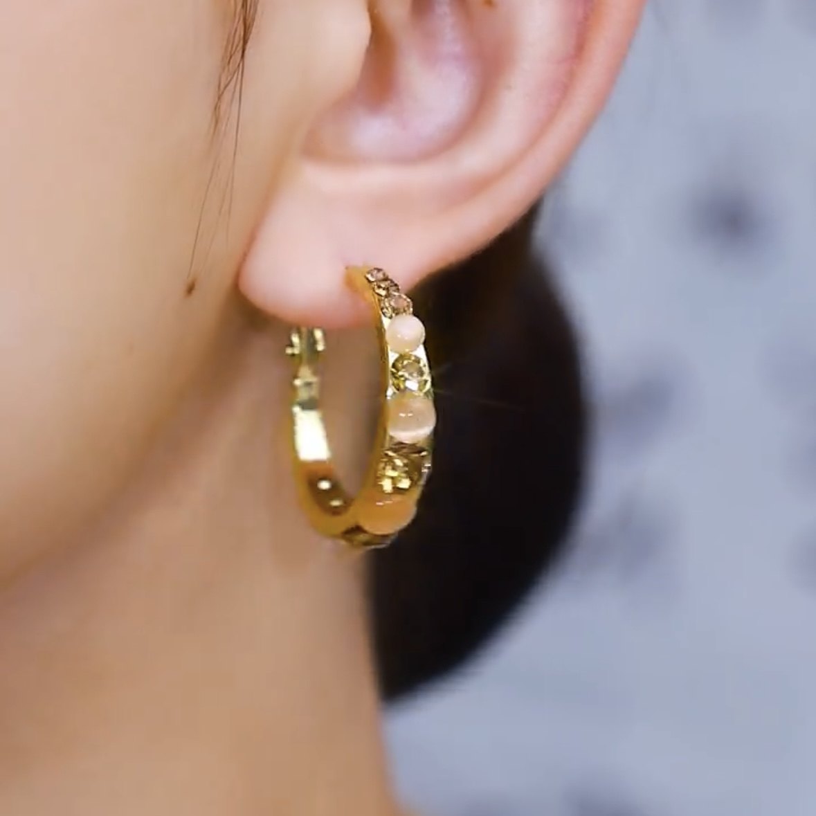 925银针咖色闪钻猫眼石耳圈女2025款爆款圆脸显瘦耳环高级感耳饰,饰品/流行首饰/时尚饰品新,耳环,淘宝优惠券,粉丝福利购,淘宝优惠卷