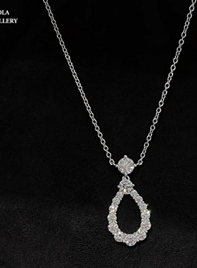 HVV满钻水滴项链莫桑钻石