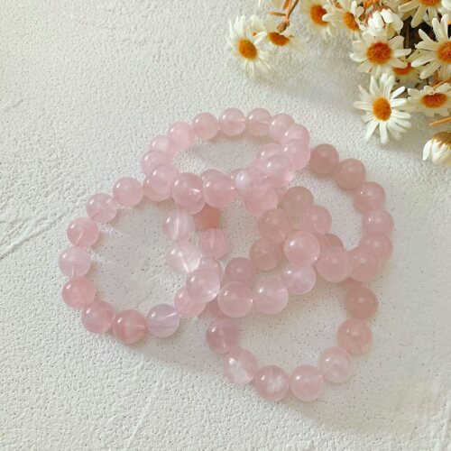 天然粉水晶大珠子手串 15mm、16mm、17mm大颗粒手链 时尚流行手串