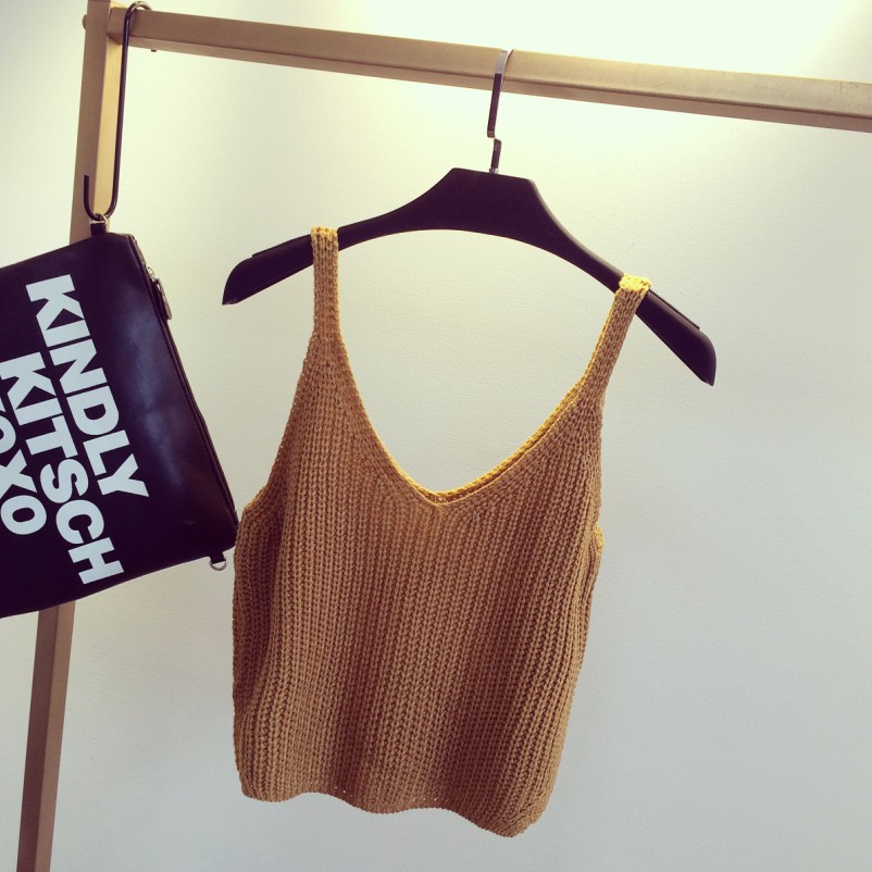 针织背心女外穿短款百搭无袖上衣秋冬学生小马甲毛线外搭吊带毛衣