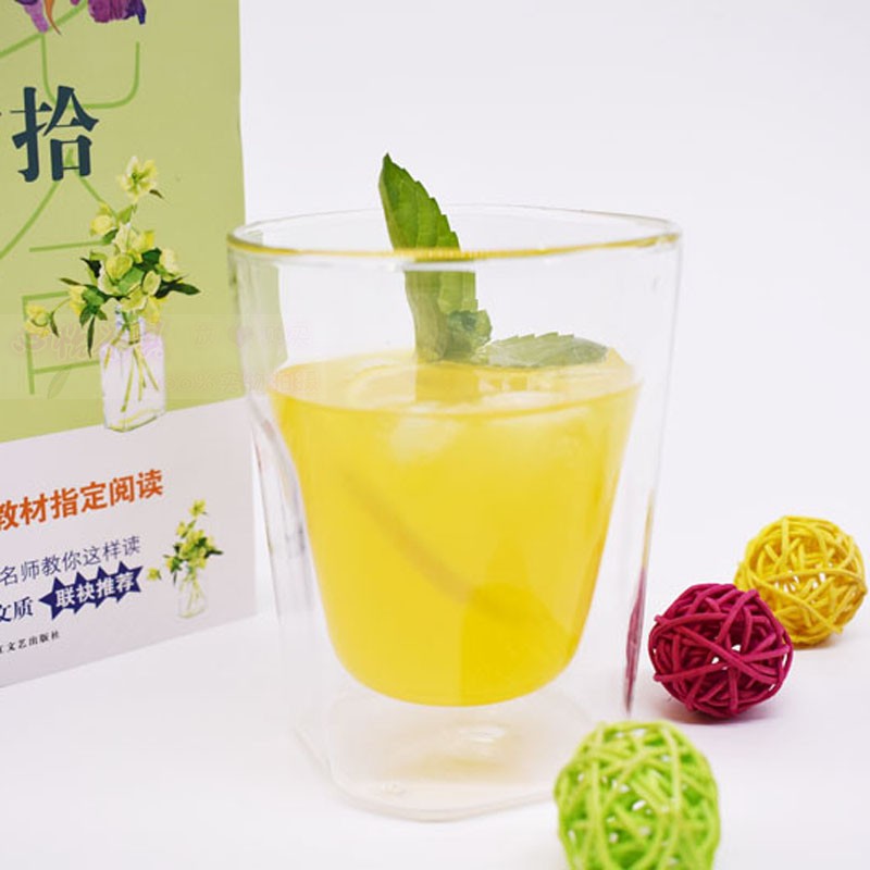 果汁双层大小号防烫隔热功夫茶杯