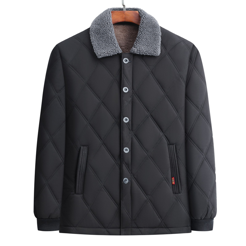 棉衣男冬季加绒加厚爸爸小棉袄