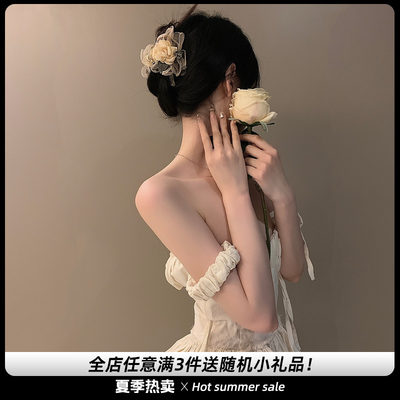 小众设计感茶花发夹女潮