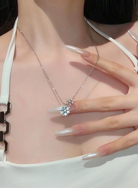 清冷感冬日雪花钻饰项链女小众