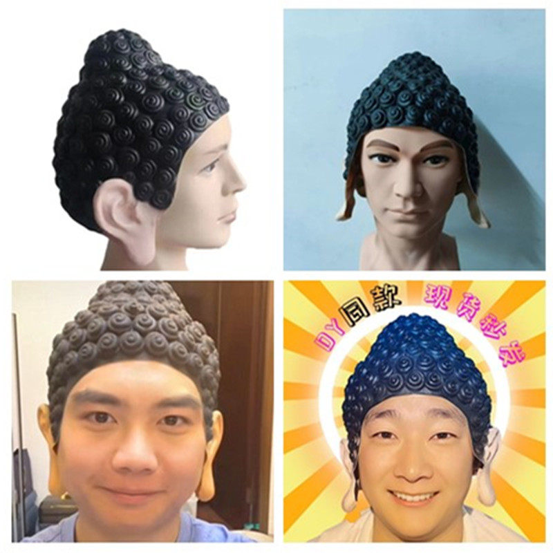 佛祖泳帽如来佛祖成人帽佛陀搞笑恶搞cosplay佛祖头套乳胶帽子男