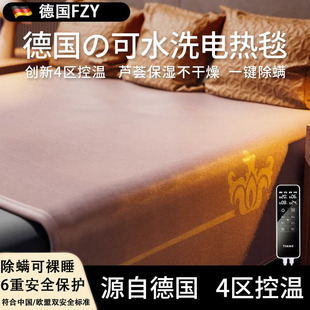 德国FZY电热毯家用安全除螨除湿可水洗双人双控智能控温防水地垫