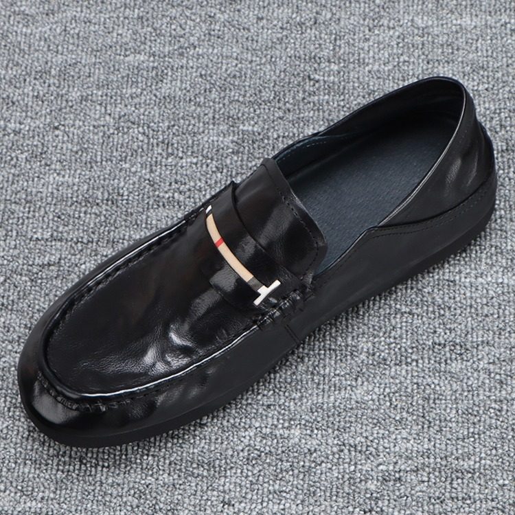 一脚蹬鞋子男夏季2026新款休闲皮鞋男款透气百搭真皮豆豆鞋乐福鞋