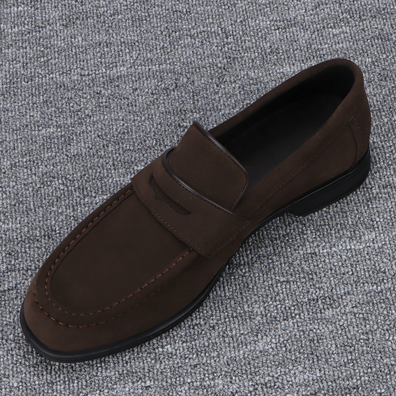 翻毛皮简约中老年休闲皮鞋男真皮