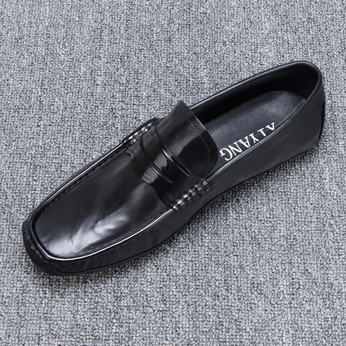 男士2026新款豆豆鞋真皮一脚蹬