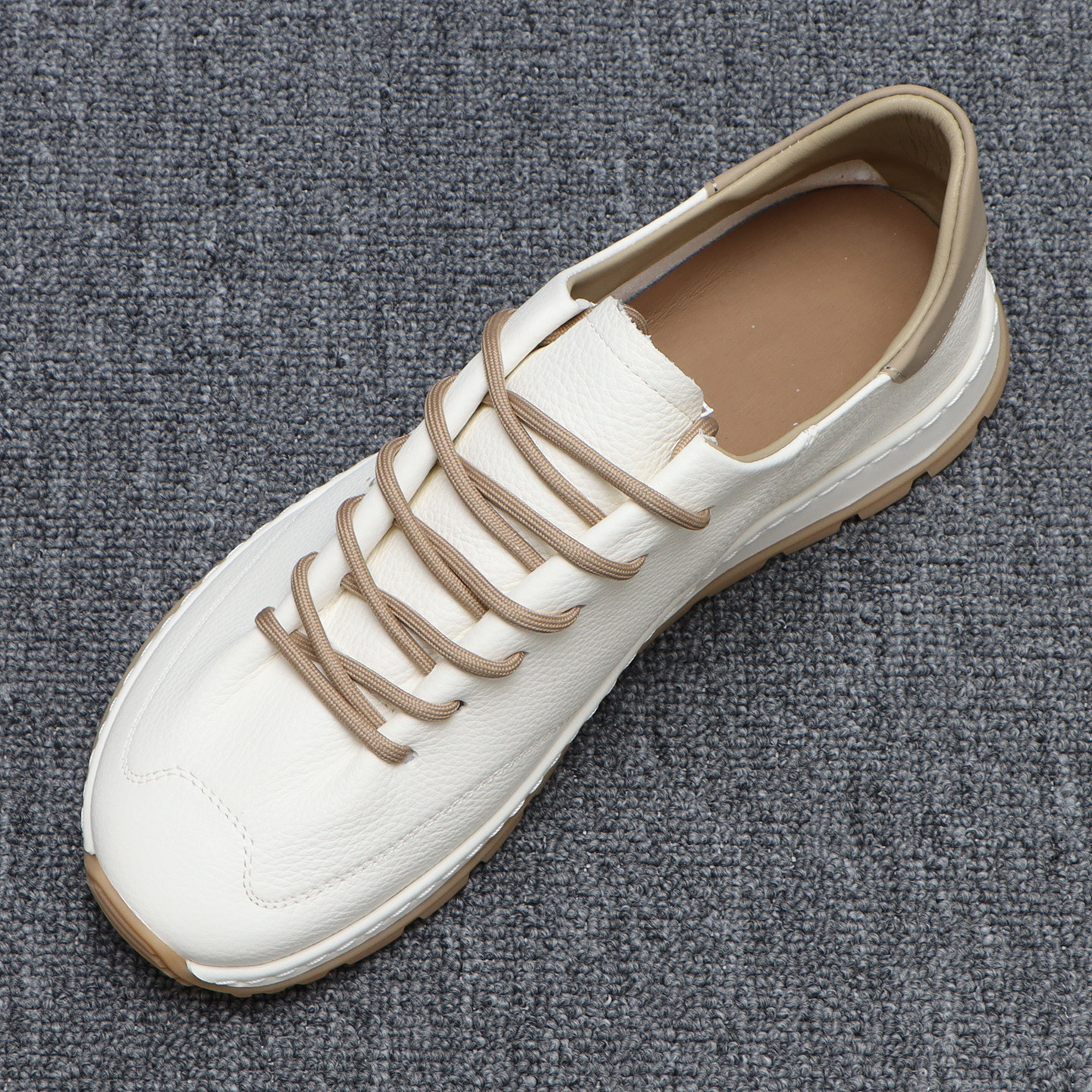 真皮休闲板鞋男夏季2026新款透气小白鞋男款头层牛皮百搭薄款皮鞋