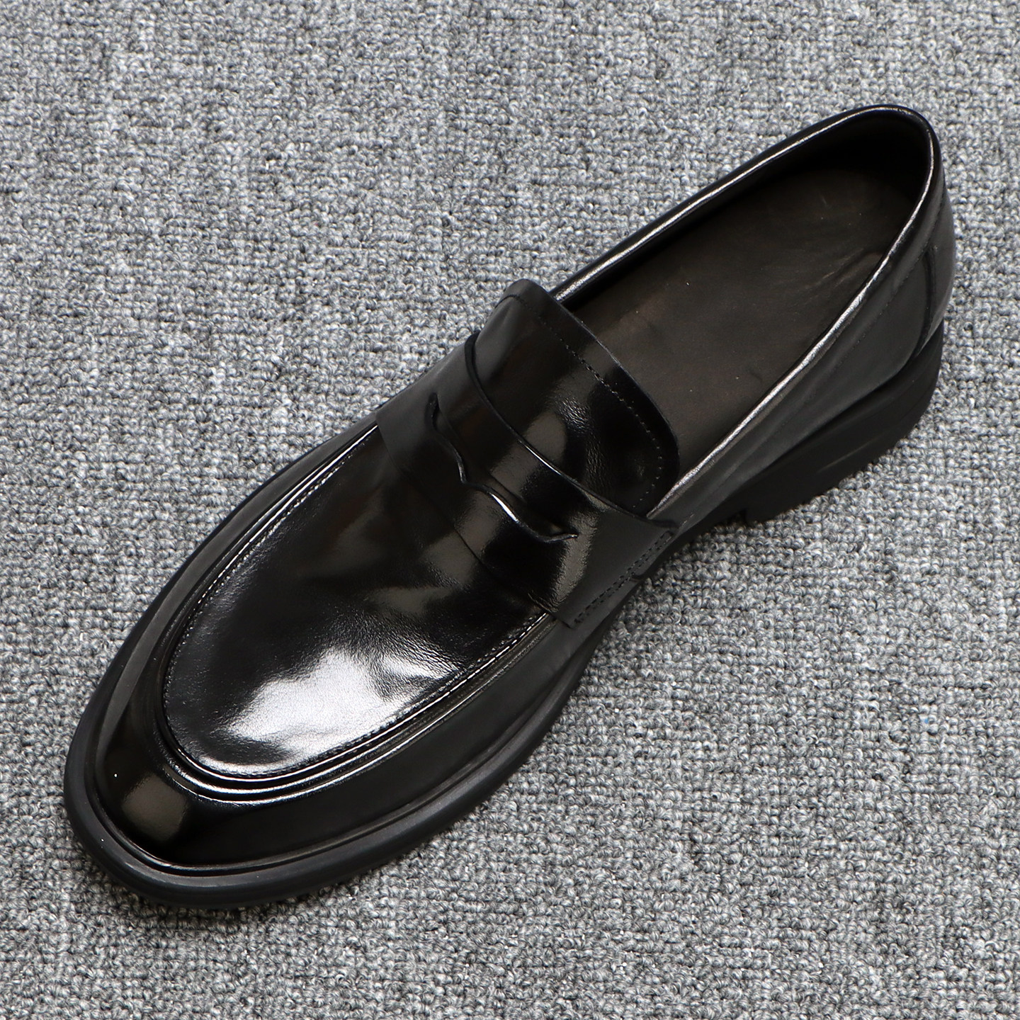 一脚蹬皮鞋男款真皮舒适透气商务休闲鞋2026新款软底黑色牛皮男鞋