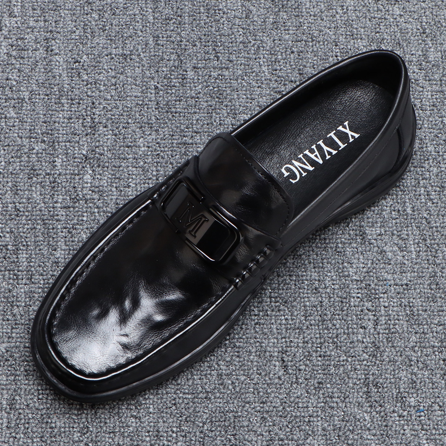 真皮豆豆鞋男款软底黑色百搭休闲皮鞋2026新款春季一脚蹬男士鞋子