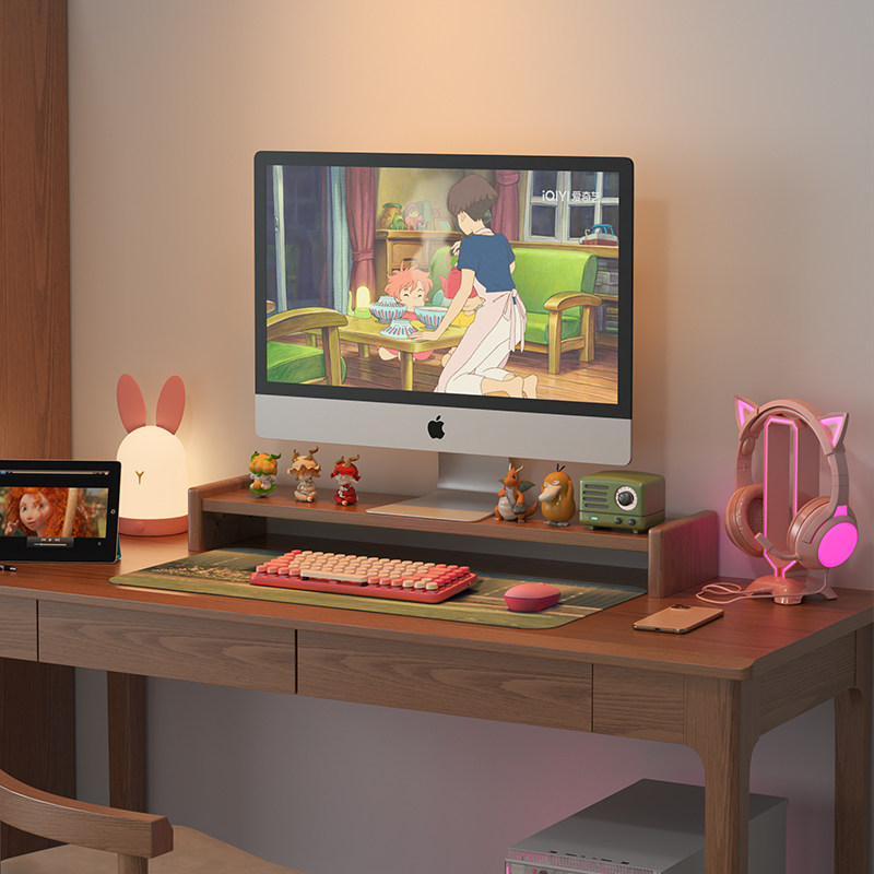 实木电脑显示器增高架办公室工位台式笔记本可调节桌面收纳置物架,住宅家具,搁板/置物架/家用陈列架,淘宝优惠券,粉丝福利购,淘宝优惠卷