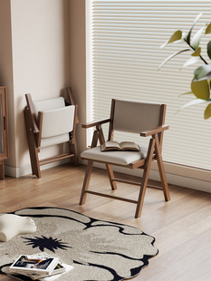 尚馨阁实木折叠椅子家用可叠放餐椅软包靠背办公椅休闲皮质麻将椅