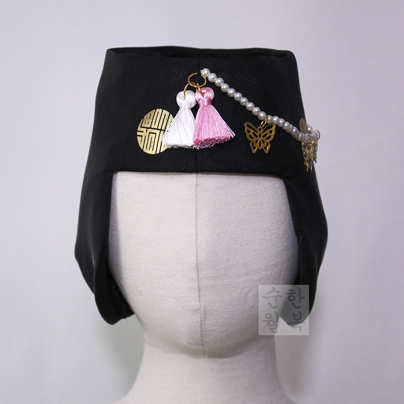 儿童韩服/韩国进口面料/传统/改良/女孩一周岁生日韩服帽子m00011