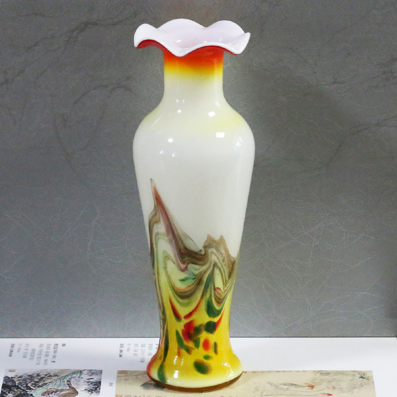 60年代70年代玻璃花瓶 手工怀旧装饰影视道具摆设民俗 老玻璃花瓶