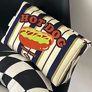 桃桃高颜值设计美式复古热狗包化妆包女2025新款便携收纳包袋子