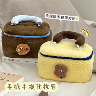 可爱曲奇饼化妆包ins大容量手提相机包高颜值收纳便携旅行洗漱