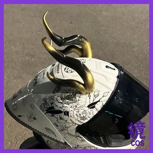 龙角头盔装饰机车炫酷摩托电动车国潮古风