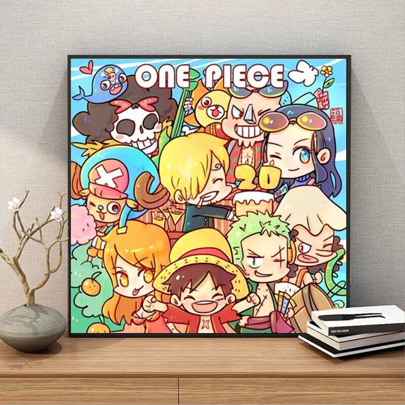 卡通动漫Q版海贼王路飞点贴钻画