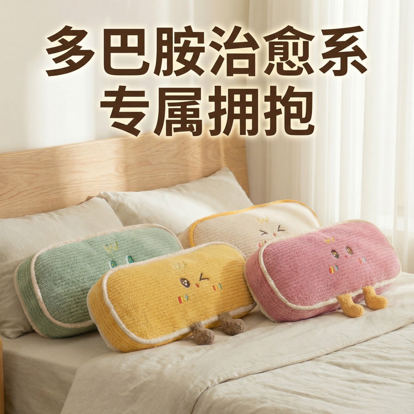软萌抱枕多巴胺床上可拆洗靠枕学生宿舍床头靠背夹腿枕睡觉抱睡枕