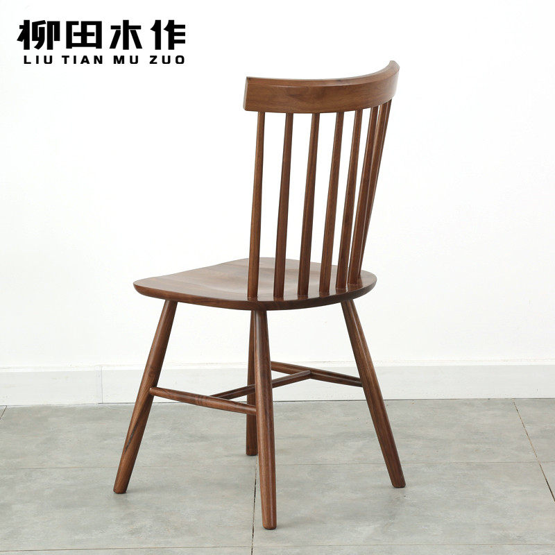 柳田黑胡桃木温莎椅北欧实木餐厅家具白橡木简约书桌学习靠背椅|ruв категории жилой мебели, места категории, Председатель класса, стул - от Buy2taobao.com для оказания профессиональной услуги покупки агента Taobao