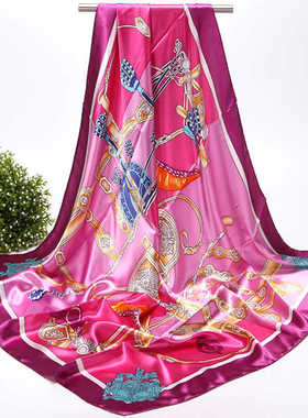 新款丝巾女春秋百搭韩版围脖领巾薄款长方形时尚洋气妈妈装饰纱巾