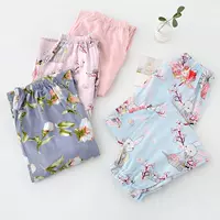 Mùa xuân và mùa hè quần pyjama cotton phụ nữ lỏng lẻo phần đóng quần quần cotton quần thường bãi biển quần nhà - Quần tây đồ lót nam