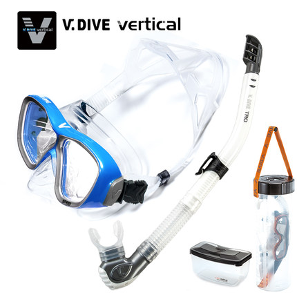 台湾V.DIVE专业潜水镜 潜水面镜呼吸管套装 水肺深潜装备可配近视