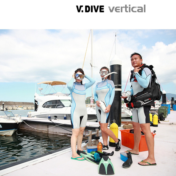 台湾vdive欧式风男女透气潜水衣