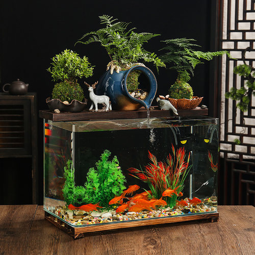 万达鱼缸摆件过滤器客厅