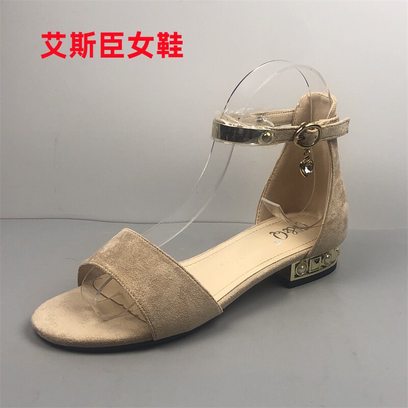 断码处理捡漏瑕疵时尚平底凉鞋女夏季平跟粗低跟一字带外穿女凉鞋