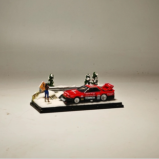 1/64银装素裹雪松公路适配多美卡TLV/ Minigt 1:64 冬季车模摆件