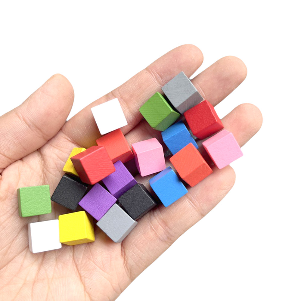 50粒1cm实木块小方块米宝Meeples桌游配件补件1厘米木质小方格图片