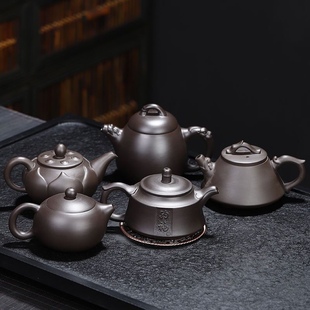家用大容量壺承石瓢 紫砂壺茶壺泡茶壺手工原礦老紫泥功夫茶具套裝