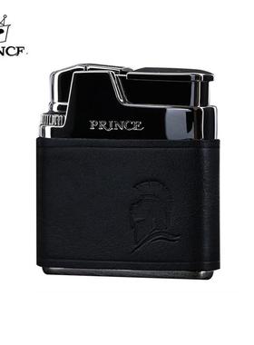 日本王子PRINCE正品黑色复古气体打火机真皮个性创意男友礼物定制