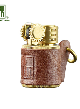 日本原装WIN威恩真皮打火机16101系列小胖墩迷你短款煤油个性火机