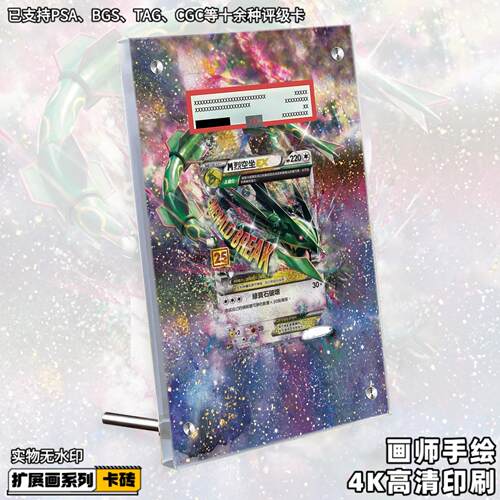 M烈空坐EX扩展画宝可梦PTCG拓展卡砖盾评级裸擴展手绘卡磚防UV
